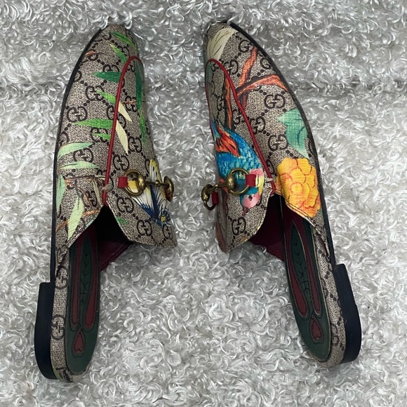 Gucci Multicolor GG Canvas Princetown Horsebit Tian Print Mules - Picture 6 of 12